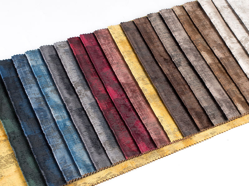 Tecido de veludo laminado tingido de qualidade premium, textura lisa e lustrosa