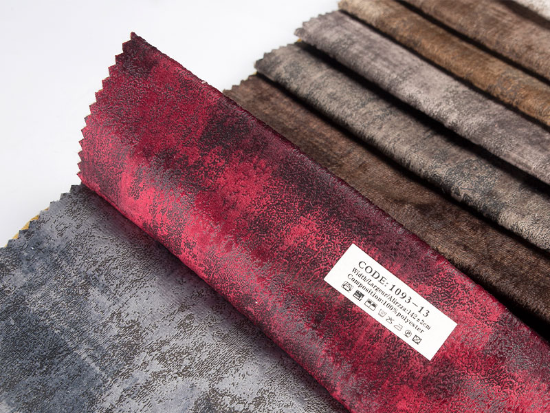 Tecido de veludo laminado tingido de qualidade premium, textura lisa e lustrosa