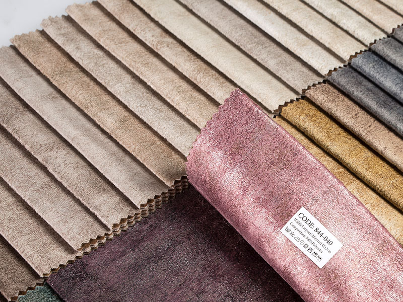 Tecido de veludo laminado tingido premium